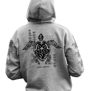 Honu Turtle Hawaii Maui Local Cotton Polyester Unisex Long Sleeve Hoodie Pullover