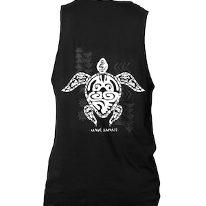 Honu Schildkröte Hawaii Maui Ärmelloses Unisex Tank Top aus Lokaler Baumwolle
