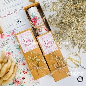 Convites de casamento em estilo vintage, flores secas naturais com obras de arte em aquarela, convites de casamento boho incomuns e exclusivos