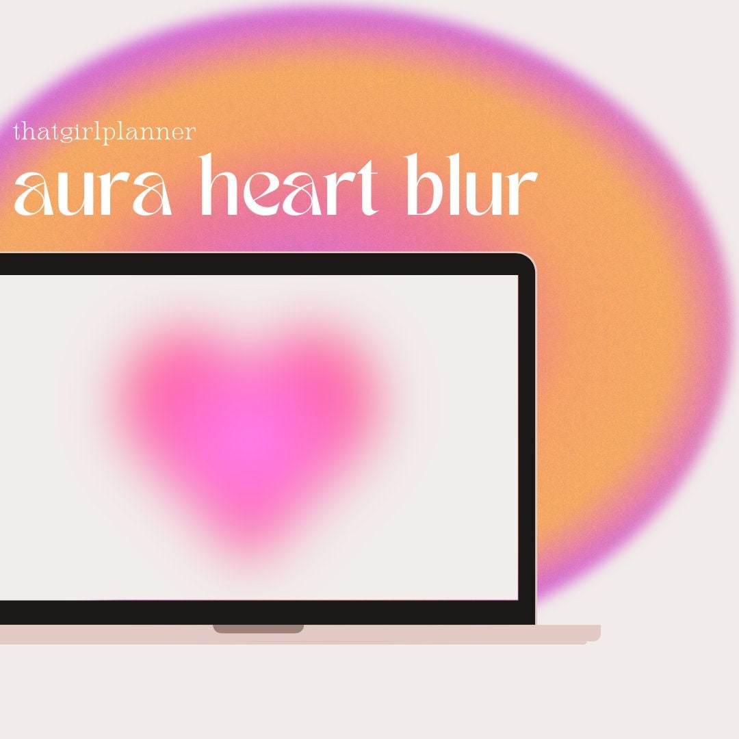 Aura Heart Blurred Gradient Aesthetic Desktop and Phone Etsy