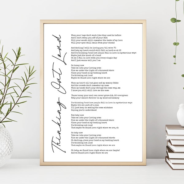 Thinking Out Loud - Etsy