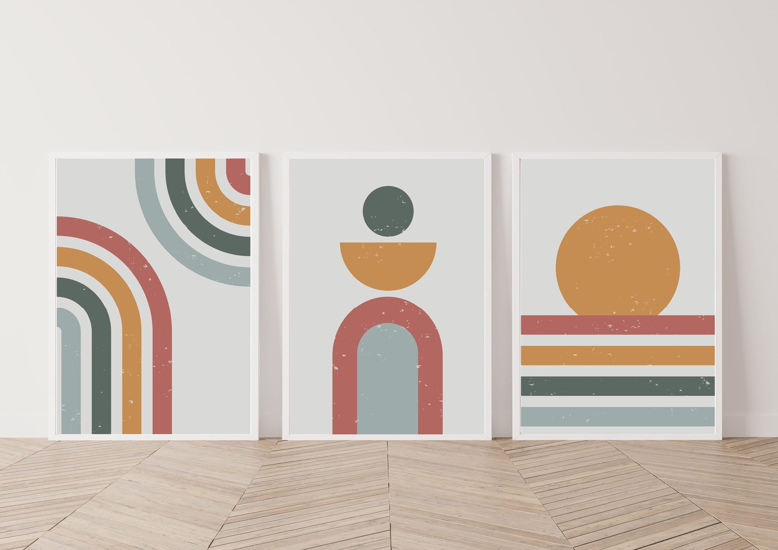 Set of 3 Scandinavian Wall Art Modern Abstract Art Boho Etsy Australia