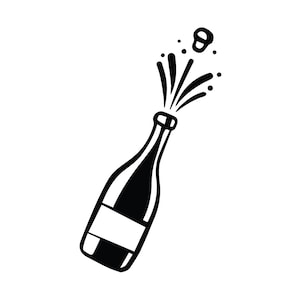 Champagne Bottle Pop SVG