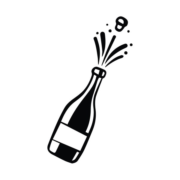 Champagne Bottle Pop SVG