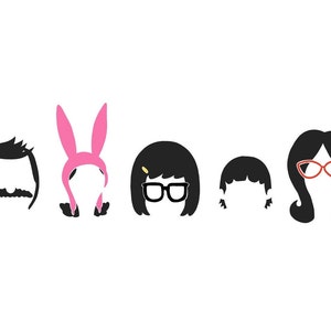 Belcher Familie Silhouet SVG / Bob, Louise, Tina, Gene, Linda / Bob's Burgers