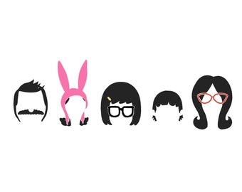 Belcher Family Silhouette SVG / Bob, Louise, Tina, Gene, Linda/ Bob's Burgers