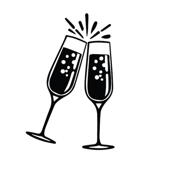 Champagne Glasses Clinking SVG