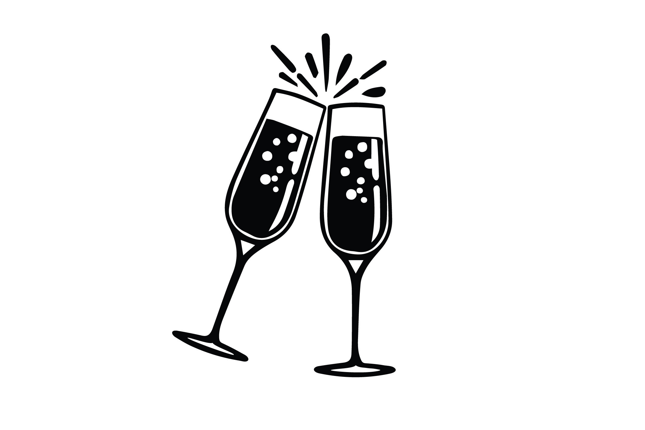 Champagne Glasses Clinking Svg Etsy Singapore