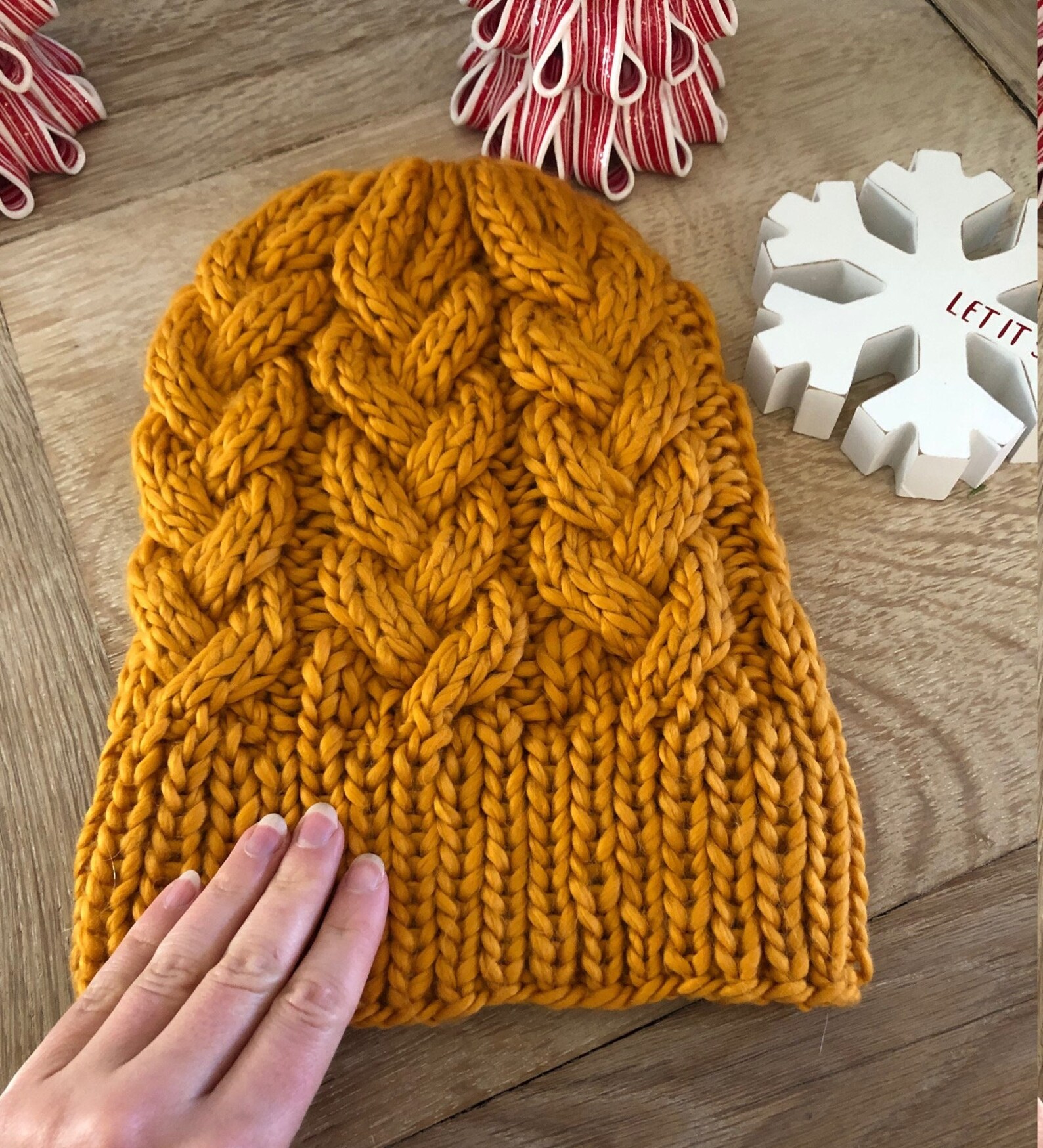 Braided Cable Knit Beanie Pattern: Chunky Wool Hat (instant Download ...