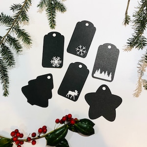 Etiqueta para presente de Natal SVG/PNG | Etiquetas de Natal SVG | Alce, Flocos De Neve, Árvore, Estrela, Floresta