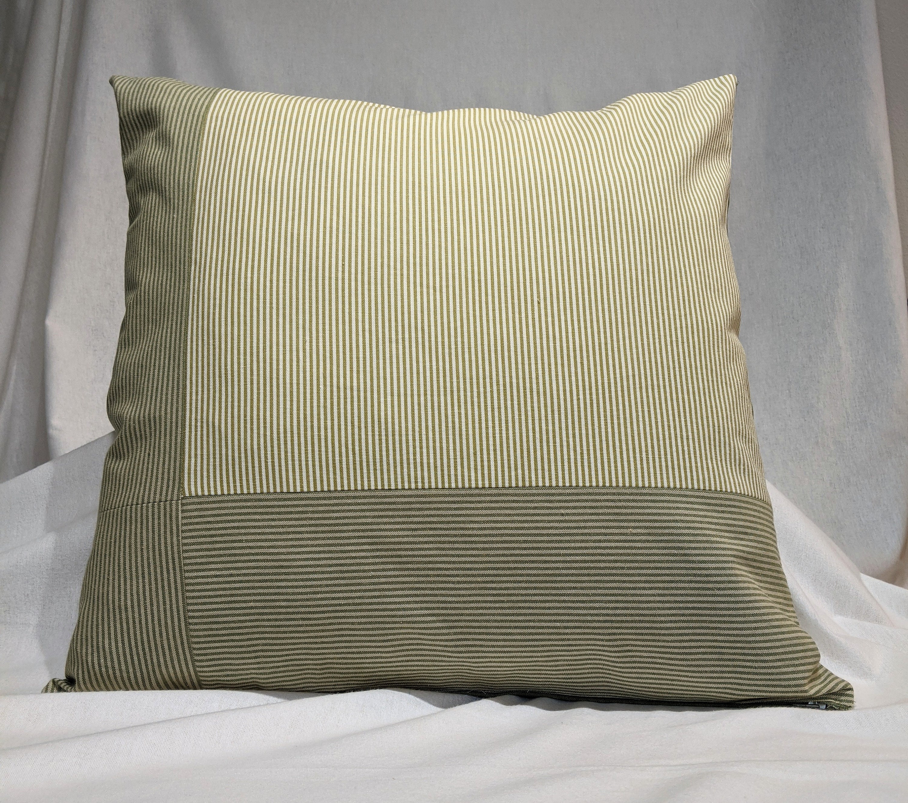 Moss Green Stiped Patchwork Toss Pillow Cover Etsy New Zealand