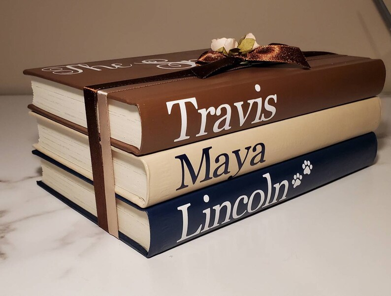 Personalized Decorative Book Stacks 34 books Etsy
