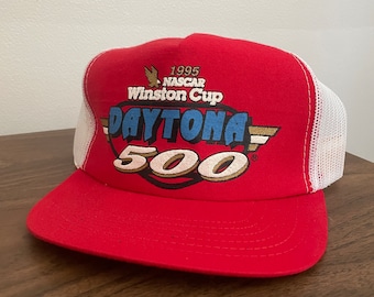 Cappello da camionista in rete Nascar Winston Cup Daytona 500 del 1995 Nuovo di zecca con etichette