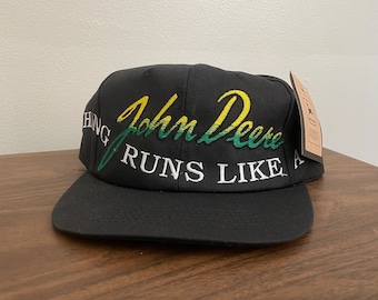 John Deere Runs Like a Deer Snapback Hat Black New With Tags