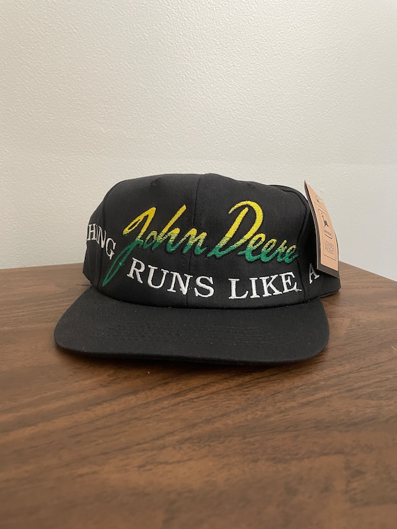 John Deere Runs Like a Deer Snapback Hat Black New