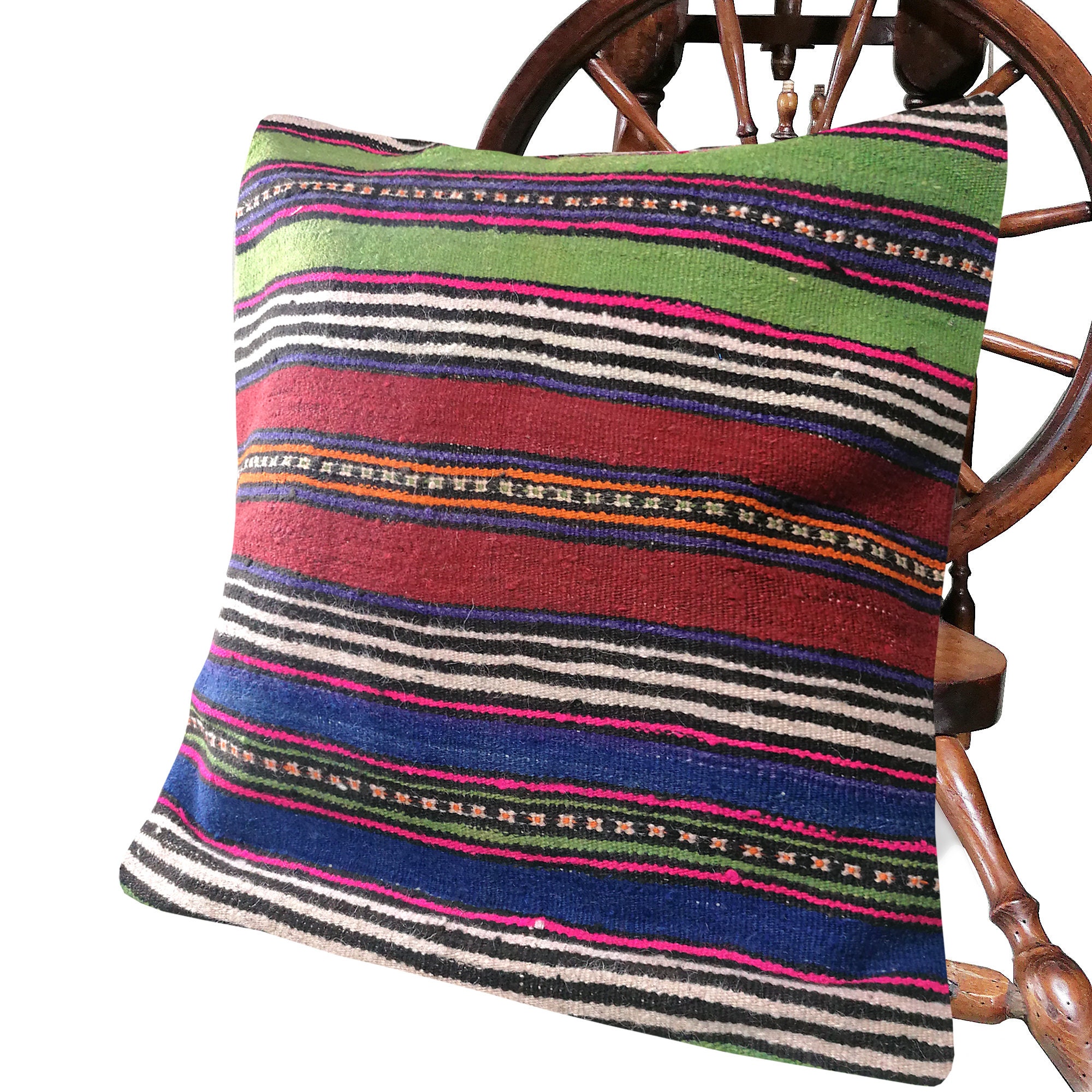 HandCrafted Kilim Antique Kilim Seat Cushion Cover Pillow Wool Etsy