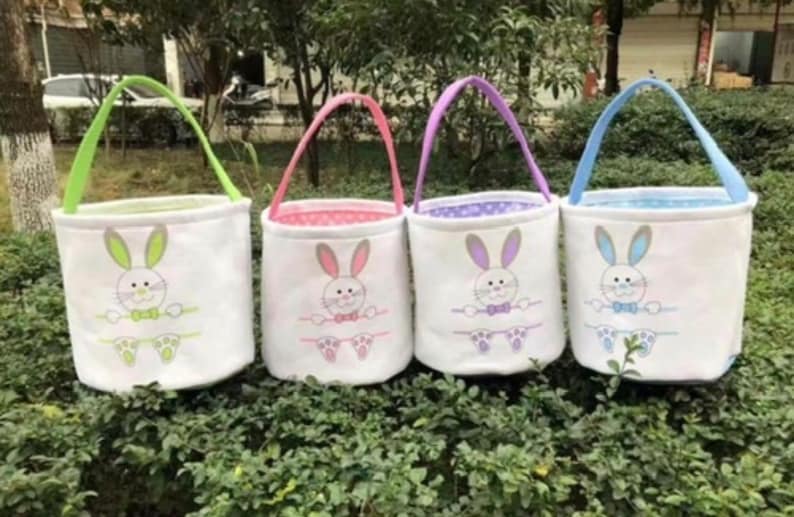 Split bunny Easter basket Bunny Easter Basket monogram Easter basket kids Easter basket
