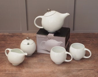 Porcelain Tea Set With Infuser Teapot 2 Teacups Sugar And Creamer Set Birthday Gifts Housewarming Gifts Wedding Gifts