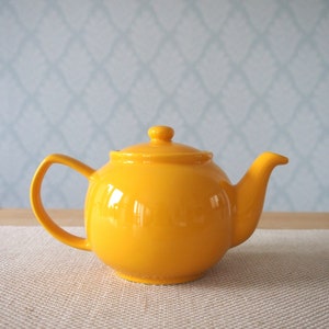 6 Cup Mustard Stoneware Teapot For Loose Leaf Teas Large Teapot Birthday Gifts