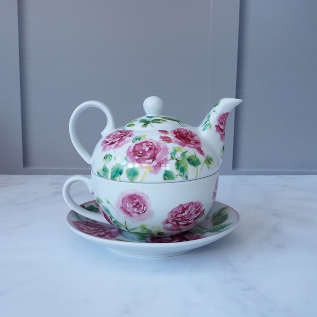 Tea for One Teapot With Cup and Saucer Set Floral Design Giftable Packaging Birthday Gifts Etsy UK