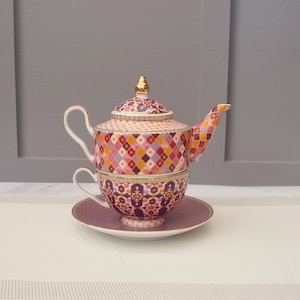 Teapot For One With Infuser And Matching Cup And Saucer Rose Tea For One Birthday Gifts