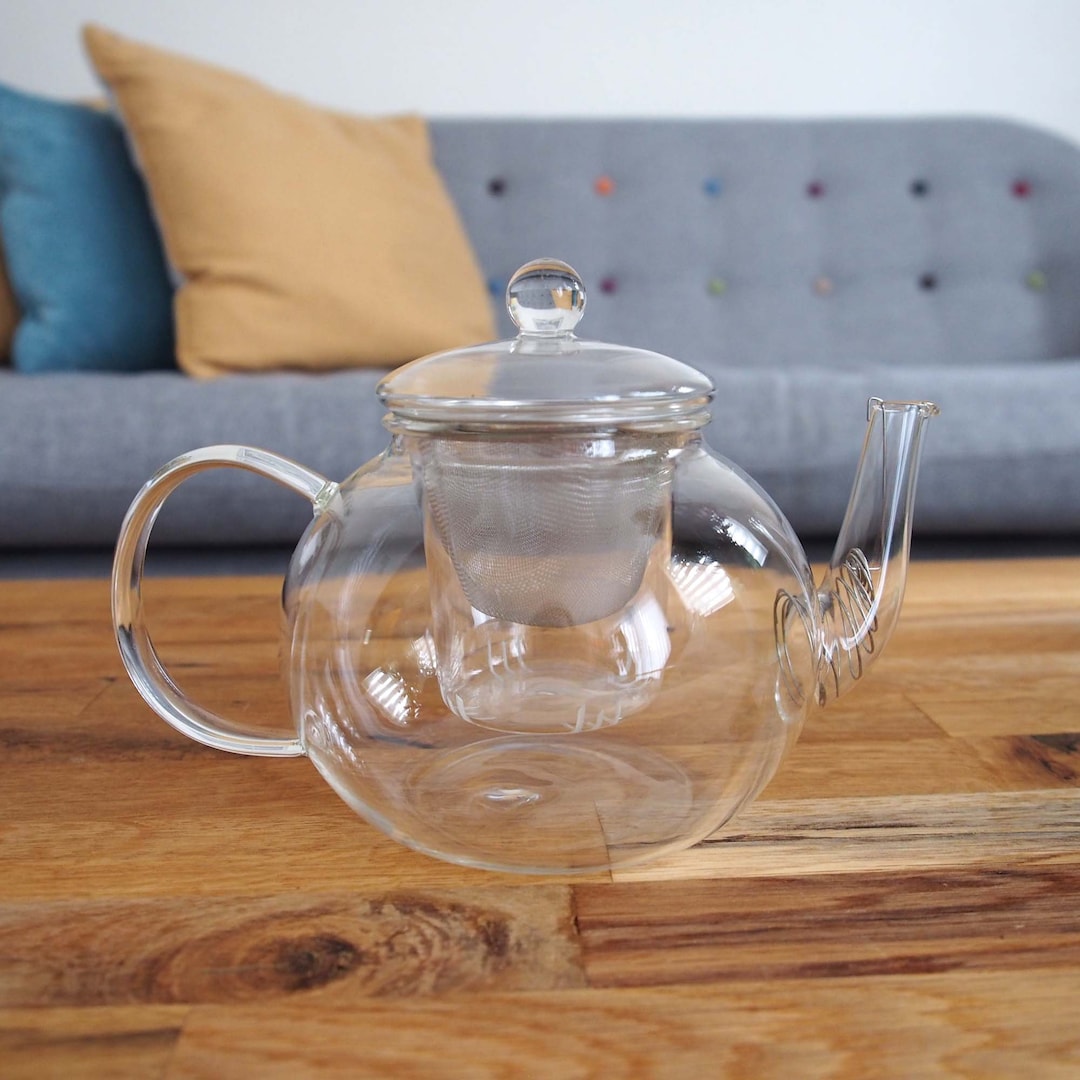 1.1L Modern Glass Loose Leaf Teapot With Two Infusers Suitable for