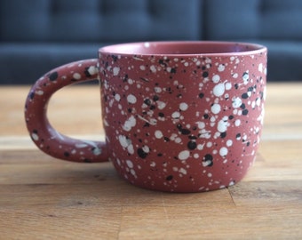 Brick Red Terrazzo Mug Stoneware Mug Coffee Mug Birthday Gifts