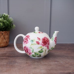 Rose Garden 1l Ceramic Teapot With Glossy Finish Floral Features Birthday Gifts Giftable Packaging