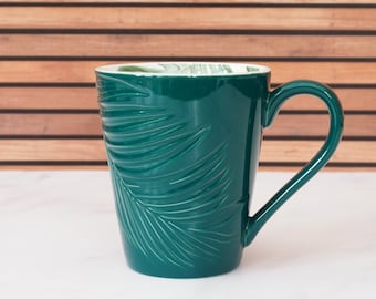 350 ml Dark Green Mug Embossed Botanical Design Mugs And Cups Birthday Gifts