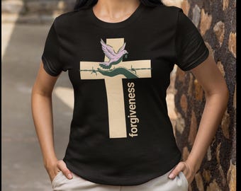Faith-Inspired Unisex Tee: Christian Forgiveness Message, Cotton Apparel