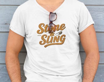 Stone & Sling  graphic T-Shirt | Retro Script Logo Tee, Great gift idea!
