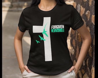 Forgiven Wings Unisex Tee, Inspirational Christian Shirt, Faith-Based Apparel, Gift for Believers, Casual Wear