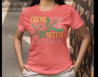 Courage Floral Graphic Tee: Positive Unisex Jersey T-Shirt