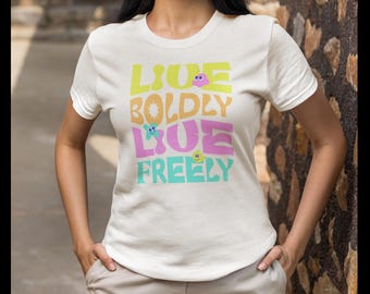 Live Boldly Graphic Tee: Inspirational Unisex Jersey Cotton Shirt