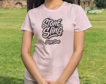Stone & Sling Script Logo Tee | Skate Streetwear Graphic T-Shirt