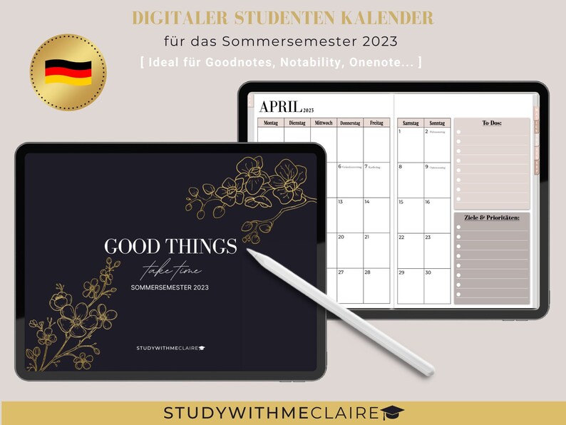 Digitaler Studenten Kalender Deutsch Sommersemester 2023 - Etsy