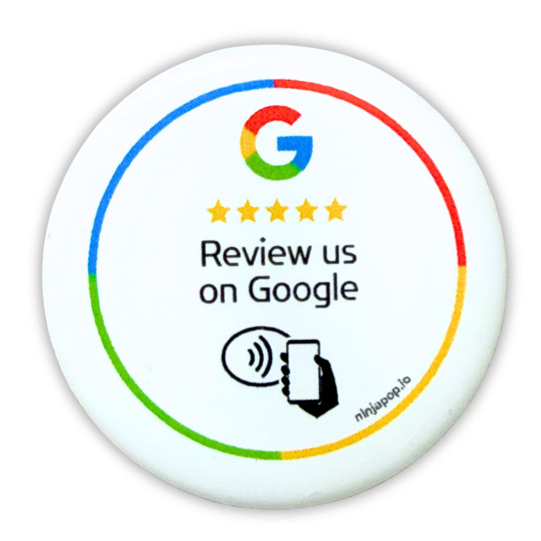 NFC Google Review Sticker – Tap to Get Reviews Instantly (1 Inch) - Etsy