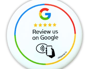 NFC Google Review Sticker – Tap to Get Reviews Instantly (1 Inch)
