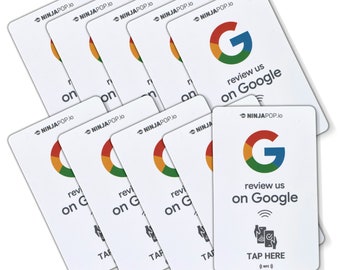 10 x Google Review Pop Tap Card - Ninja Pop- NFC (Contactless) Get Reviews Digitally - Review Link