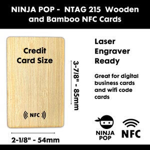 Blanko-Bambus-NFC-Ntag215-Karten - Für Lasergravierer und benutzerdefinierte digitale Visitenkarten - Massen-NFC-Chips - NFC-virtuelle Karten