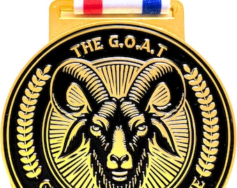 GOAT Award Medal - 2.75" Double-Sided Trophy with Ribbon