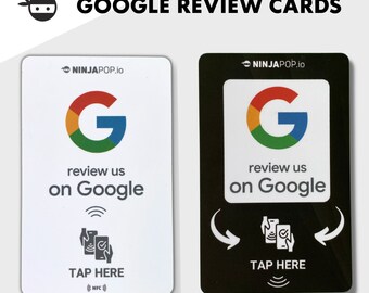 10 PCS -Google Review Pop Tap Card - Ninja Pop- NFC (Contactless) Get Reviews Digitally - Review Link - PRE-Programmed!