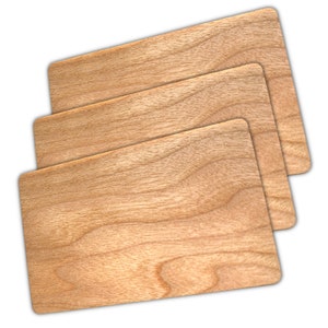 Blank kersenhout 1pcs NFC Ntag215-kaarten - voor lasergraveur + aangepaste digitale visitekaartjes - Bulk NFC-chip, maak uw eigen virtuele kaarten