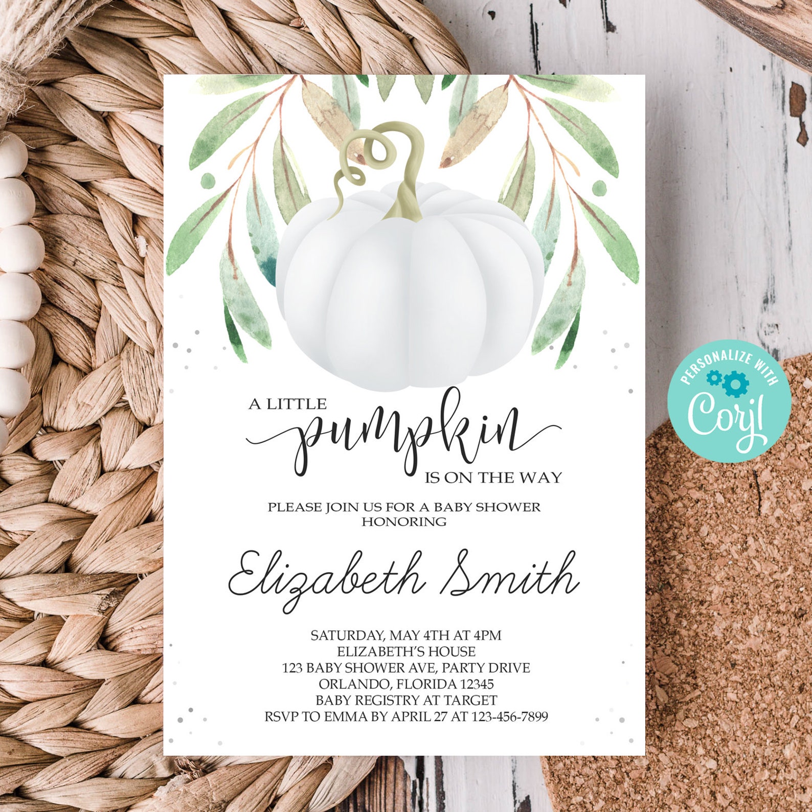 Editable Pumpkin Baby Shower Invitation Pumpkin Baby Shower Etsy