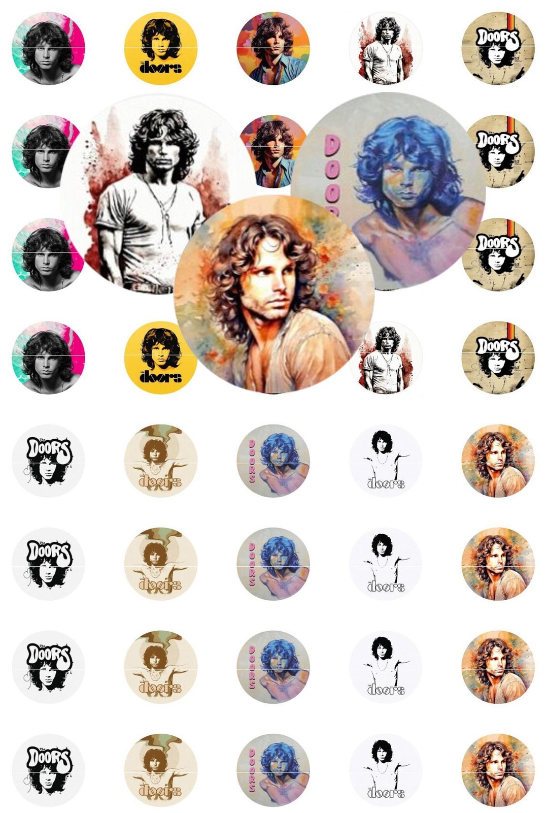 DIGITAL DOWNLOAD, the Doors, Jim Morrison, 25mm Circles, Elvis Presley ...