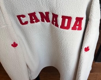 Cozy Zip Fleece | Retro Hockey Style Pullover | Embroidered Fleece Sweater | Unisex Vintage Inspired Sweatshirt