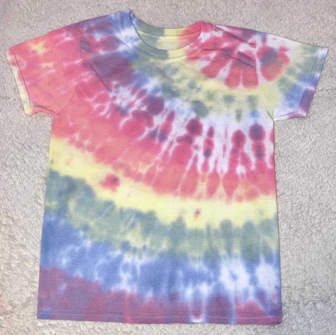 Kids Pastel Rainbow Tie Dye Medium T Shirt | Etsy