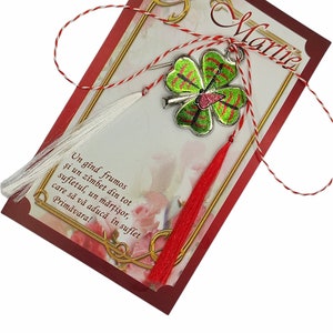 Martisor. Clover. Martisoare. Baba Marta. Martenitsa. Spring amulet. Moldova. Romanian martisor. Märzchen