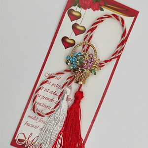 Martisor. Brosa. Brooch. Martisoare. Baba Marta. Martenitsa. Moldova. Romanian. Flower brooch. Märzchen