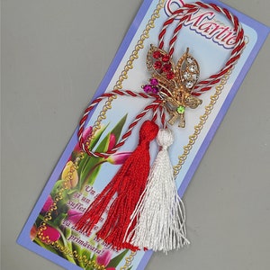 Martisor. Brosa. Brooch. Martisoare. Baba Marta. Martenitsa. Moldova. Romanian. Big golden flower brooch. Märzchen.